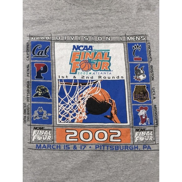 Vintage 2002 NCAA Final Four Tee Shirt Mens Large Gray Graphic Print Basketball - Picture 4 of 6